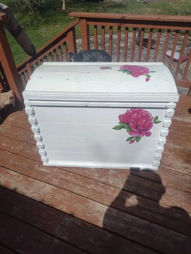 Painted storage trunk