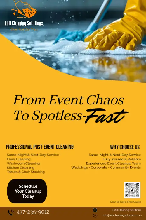 POST-EVENT CLEANUP – SAME DAY