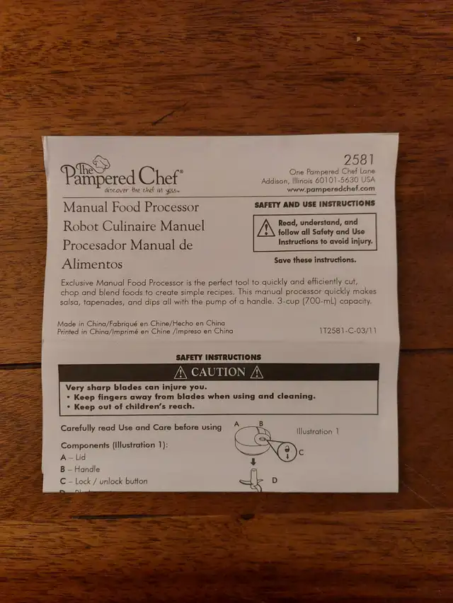 MANUAL FOOD PROCESSOR – PAMPERED CHEF - Photo 3