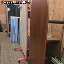 Clarus go Mobile Portable Rolling Glass Whiteboard w/ Red Frame