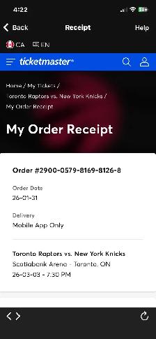 raptor tickets March 3 playing New York Knicks - Photo 3