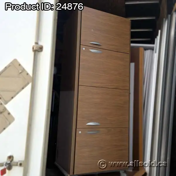 72' Medium Maple 4 Door Credenza Cabinet