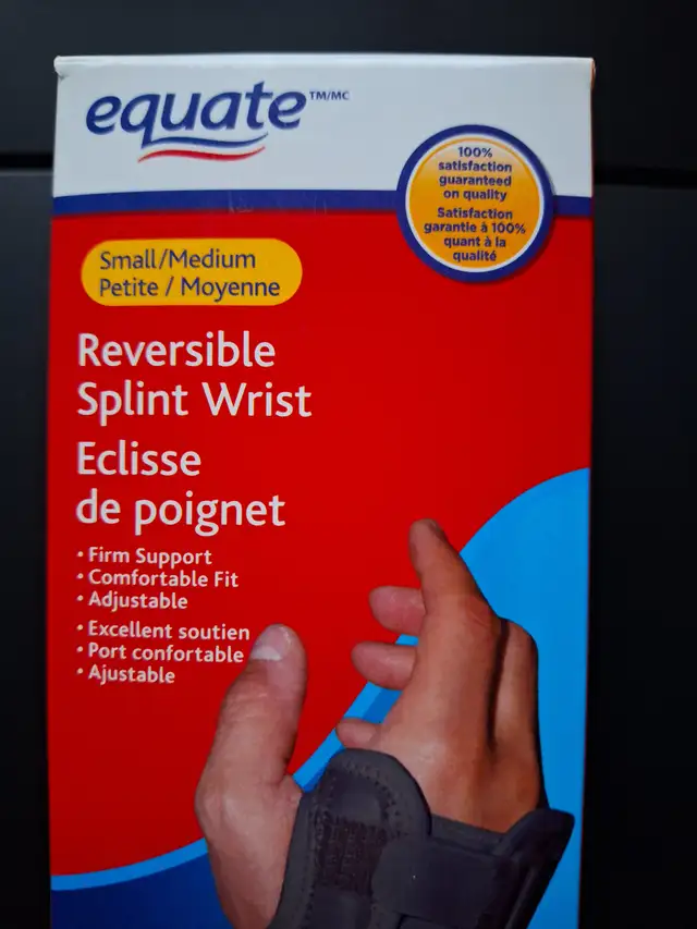 Equate Reversible Splint Wrist - Small/Medium Size - New - Photo 2
