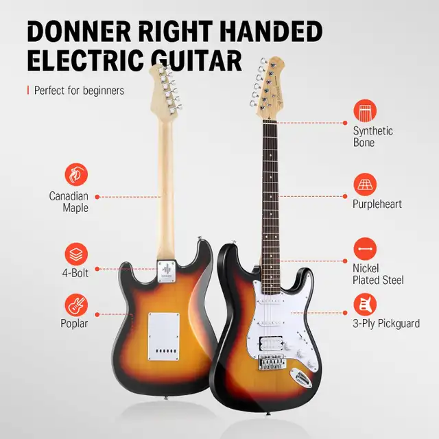 DONNER DST-100 ELECTRIC GUITAR KIT, AMPLIFIER & ACCESSORIES - Photo 3