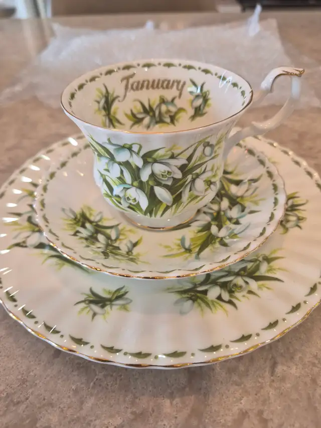 Royal Albert Bone China 'January Snowdrops' Teacup Set