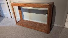Hallway entry table solid oak with glass top