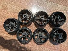 Set of 7 Black Plastic Wheels