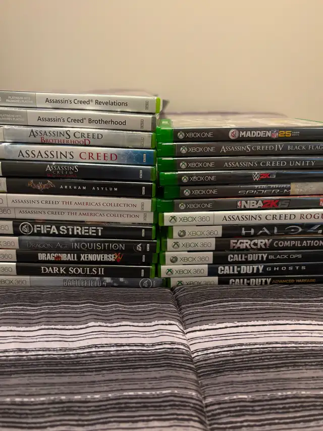 X box 360 games controllers and headset