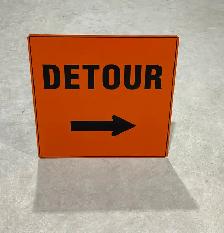 Metal "Detour" Sign - Clean & Bright!