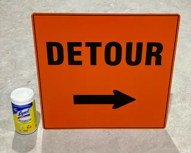 Metal "Detour" Sign - Clean & Bright! - Photo 3
