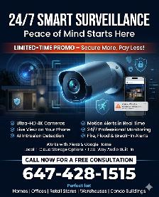 Best Price on 4K Night Vision Security Cameras Call 647-428-1515