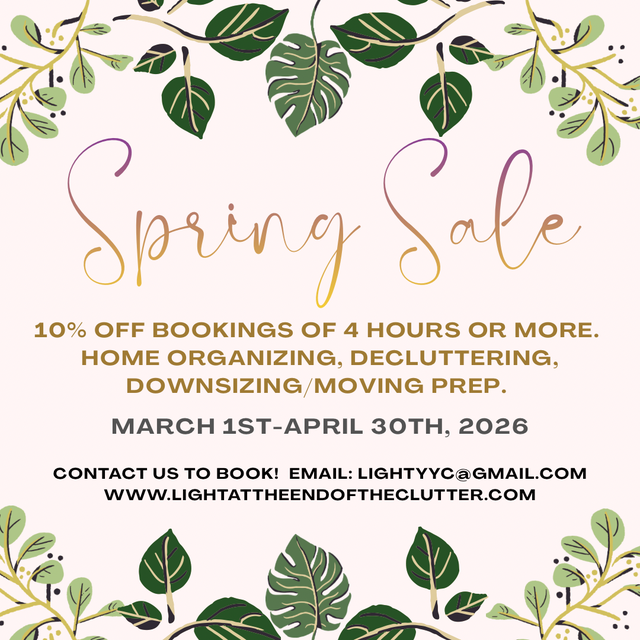 Home organizing promo 10% off! Light At The End Of The Clutter