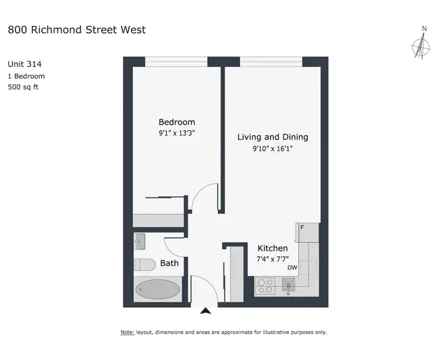 Renovated One Bedroom, Queen and Niagara - ID 4396 - Photo 7