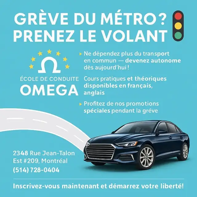 GRÈVE DU MÉTRO ? PRENEZ LE VOLANT !