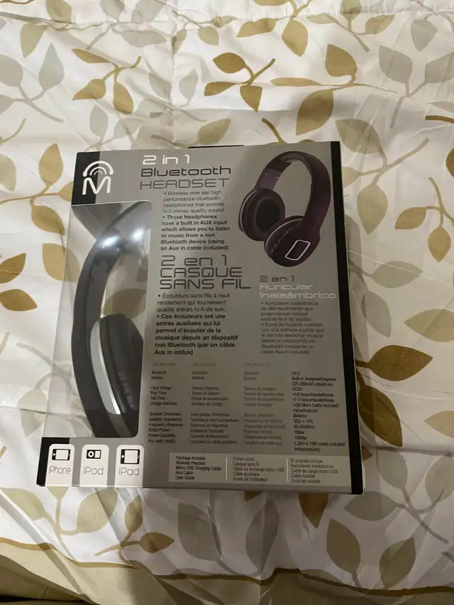 Heat 2in1 Wireless Bluetooth Professional Headset W/Mic - Black - Photo 2