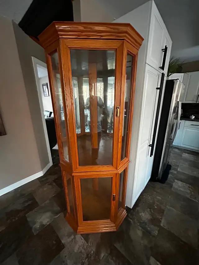 Oak curio cabinet free