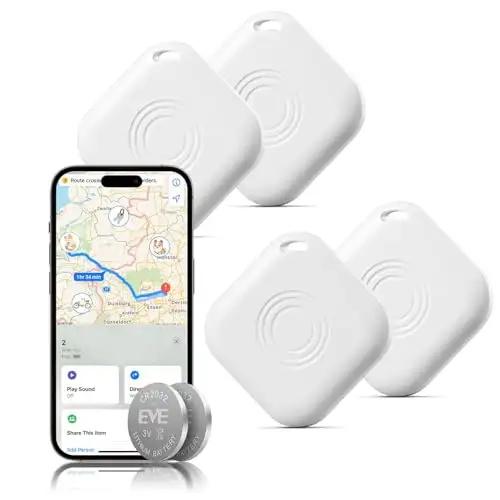 (New)Smart Tracker Tags-4 Pack,Bluetooth Luggage Tracker,Work wi