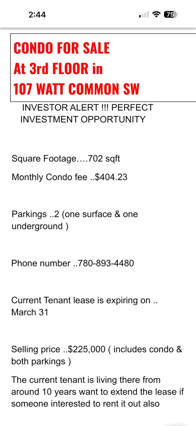 Condo for sale in a Walker Lake area near Walmart & MacDonald