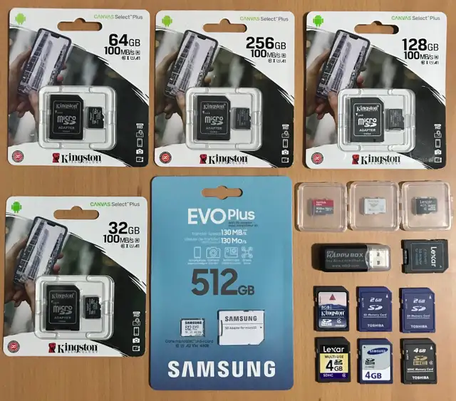 Memory Cards: 512/128/64/32/4 gb MicroSD and 8/4/2 gb SD