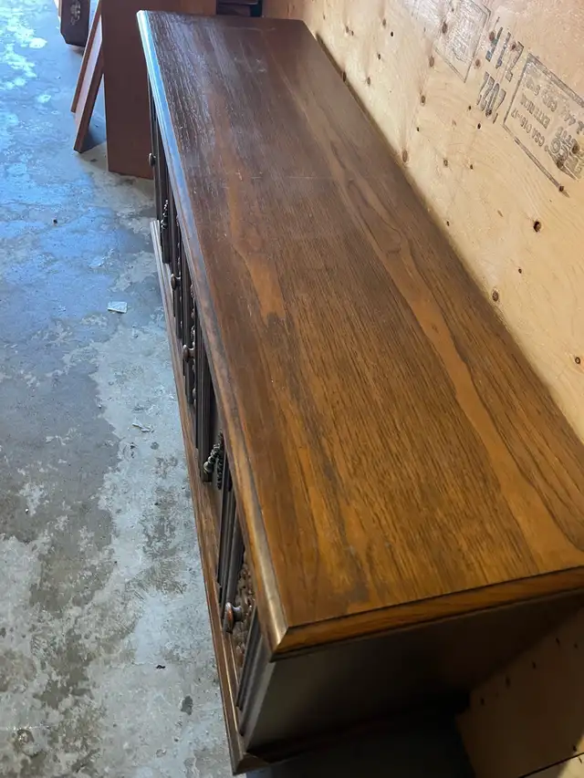 Free delivery used Vintage Wooden Sideboard Buffet - Photo 4