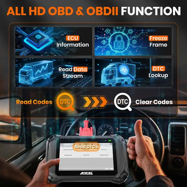 NEW ANCEL V5HD PRO Heavy Duty Truck Scanner All System Bidirecti - Photo 6