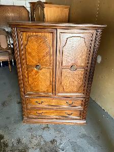 Free delivery used Wooden Armoire with Drawers