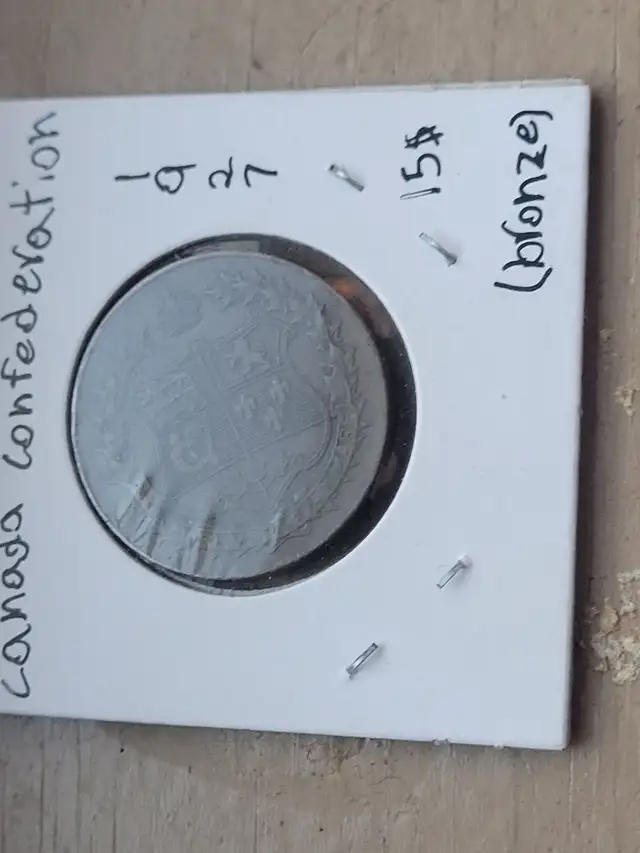 1927 metal Canada Confederation coin only $15 - Photo 2