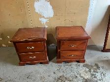 Free delivery used Two Wooden Nightstands - Photo 2