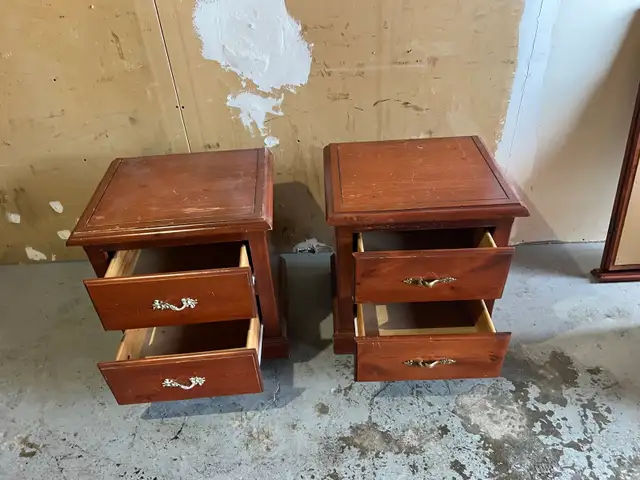 Free delivery used Two Wooden Nightstands - Photo 5