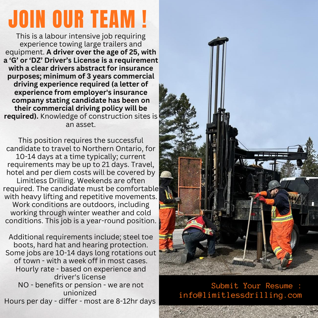 Driver/Labour Needed