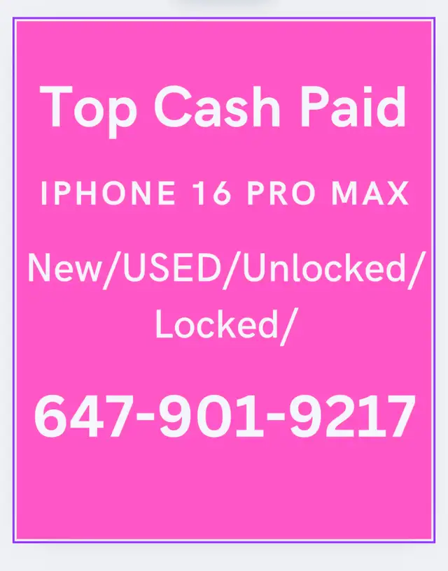 CASH paid for NEW iPhone 16 pro max 256GB Black