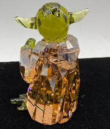 Swarovski Crystal Yoda Star Wars Figurine with Box - Photo 3