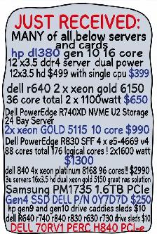 ddr4 servers LOOADED ai llm esxi  hp gen 10 $399 8 core $99 16c