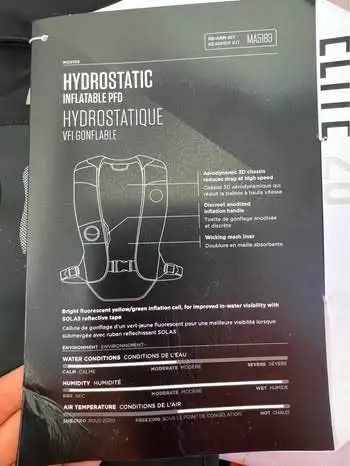 Hydrostatic Inflatable PFD – Excellent Condition | $200 - Photo 3