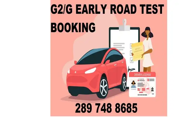 EARLY G2 & G ROAD TEST BOOKING, DRIVE LESSONS