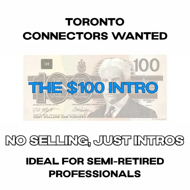 Side gig for well-connected retirees — no selling, just intros