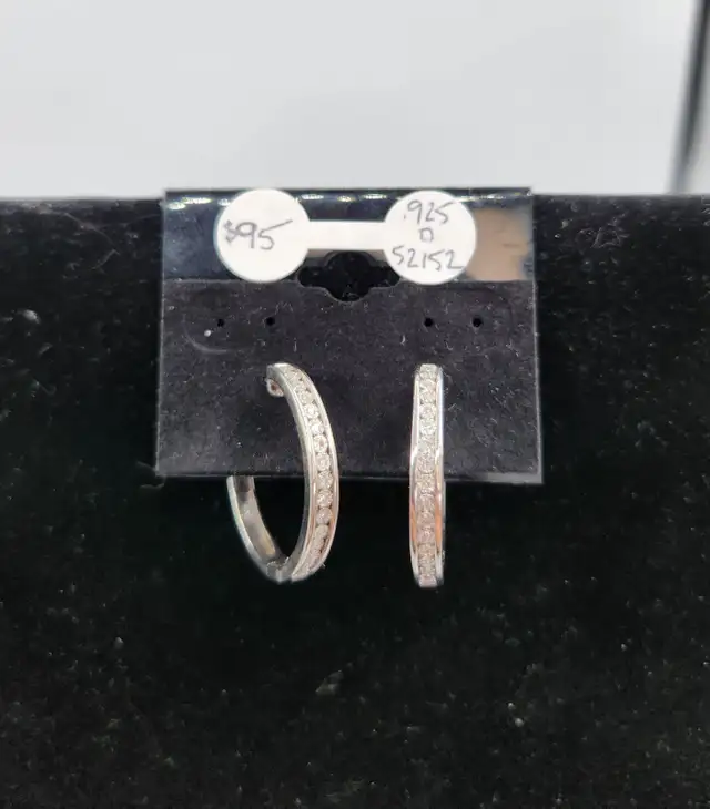 .925 Silver Earrings & Necklaces: Diamond, Aquamarine, Swarovski - Photo 3