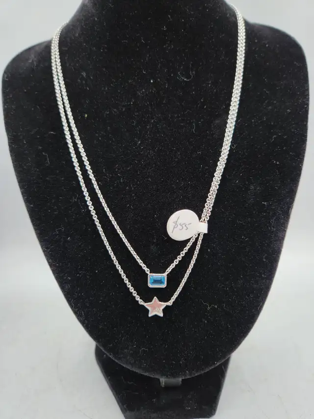 .925 Silver Earrings & Necklaces: Diamond, Aquamarine, Swarovski - Photo 6