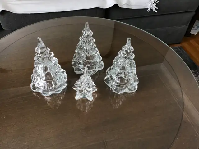 Vintage Crystal Glass Tree Ornaments