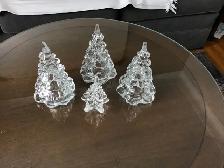 Vintage Crystal Glass Tree Ornaments