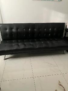 Black leather like couch