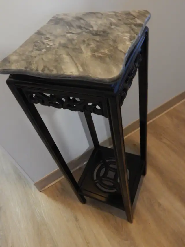 Tall Marble Top Plant Stand