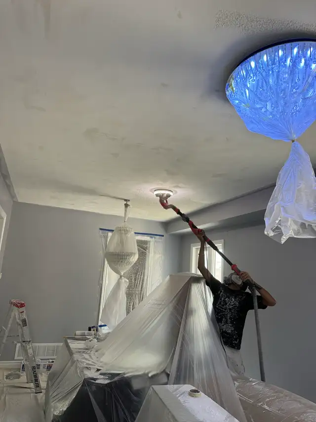 Popcorn/stucco removal, taping-mudding and painting