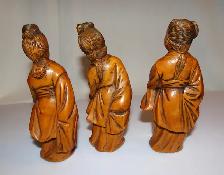 Antique Chinese Treasurers! 3 finely hand-carved women figures - Photo 2