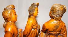 Antique Chinese Treasurers! 3 finely hand-carved women figures - Photo 3