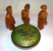 Antique Chinese Treasurers! 3 finely hand-carved women figures - Photo 6
