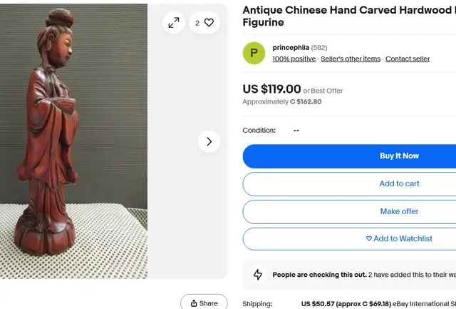 Antique Chinese Treasurers! 3 finely hand-carved women figures - Photo 9