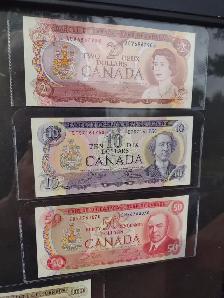 1969-1975 framed Canadian multi coloured banknote set $1 - $100 - Photo 3