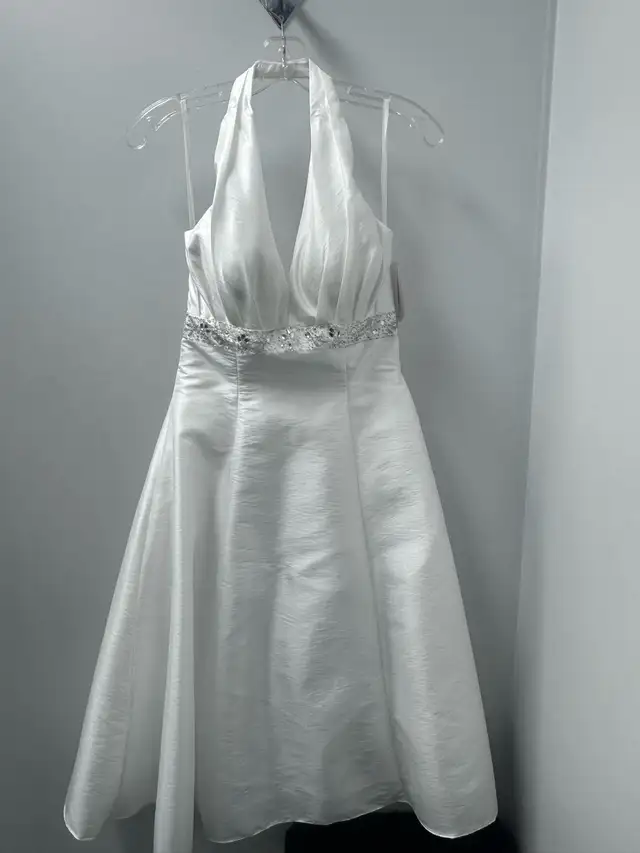 Halter Short Wedding Gown