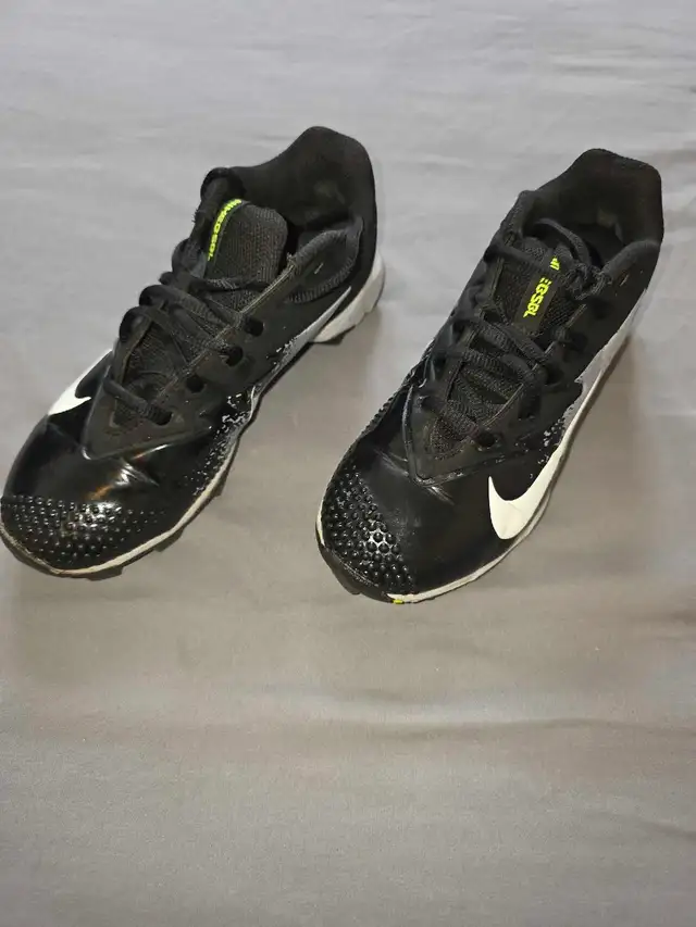 Nike Vapor Youth Baseball Cleats US 3Y Black White 856404-017